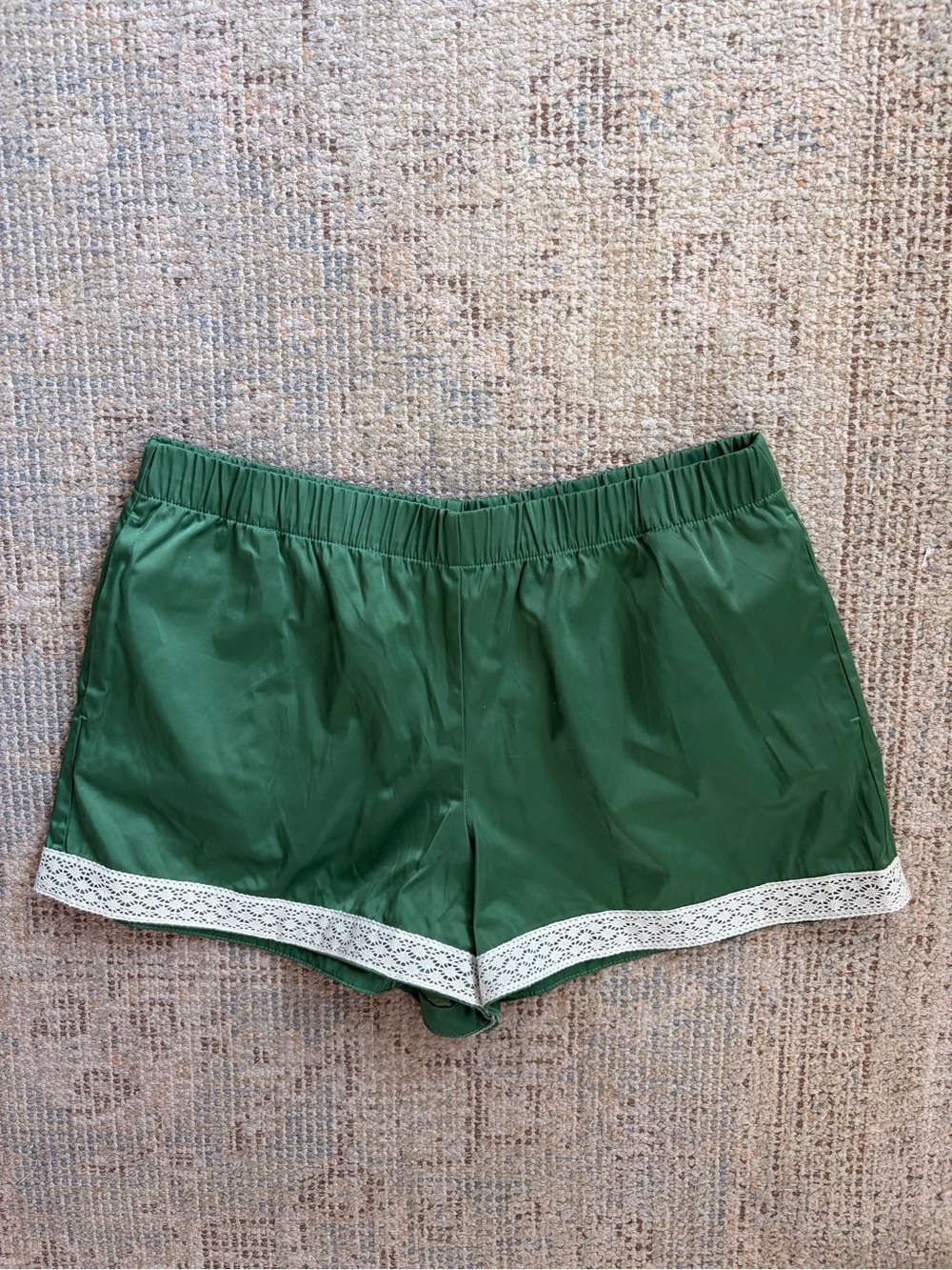 Zara Green Shorts with White Lace